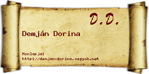 Demján Dorina névjegykártya